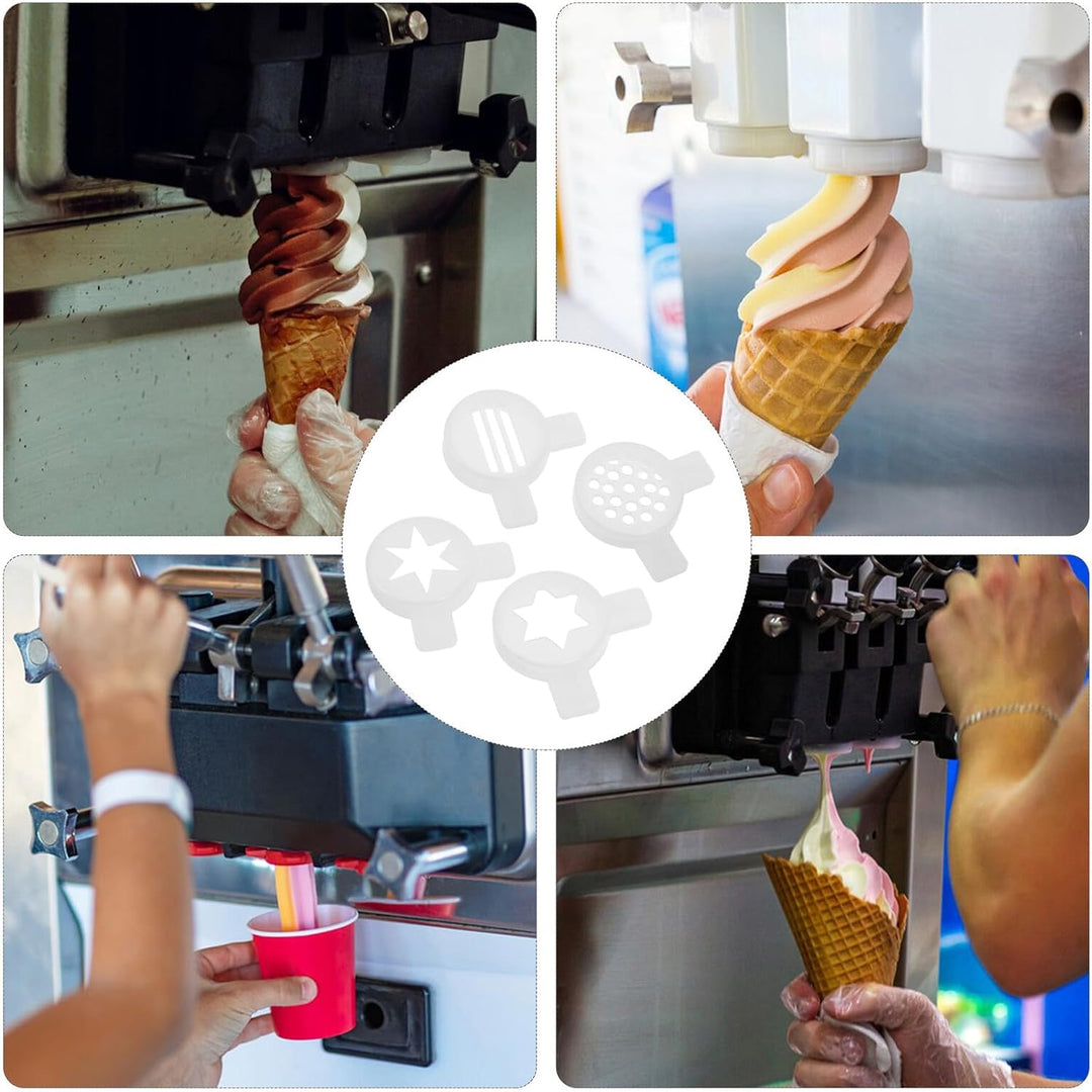 4 Stück Kunststoff Düsenset Für Eismaschinen Gewerblich Kreative Formtüllen Spenderdüsen Robustes Zu