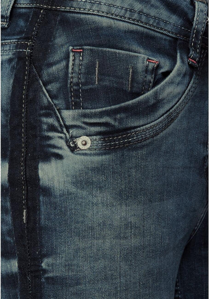Cecil Damen Jeanshose Slim 34 Mid Blue Wash, 34 Mid Blue Wash