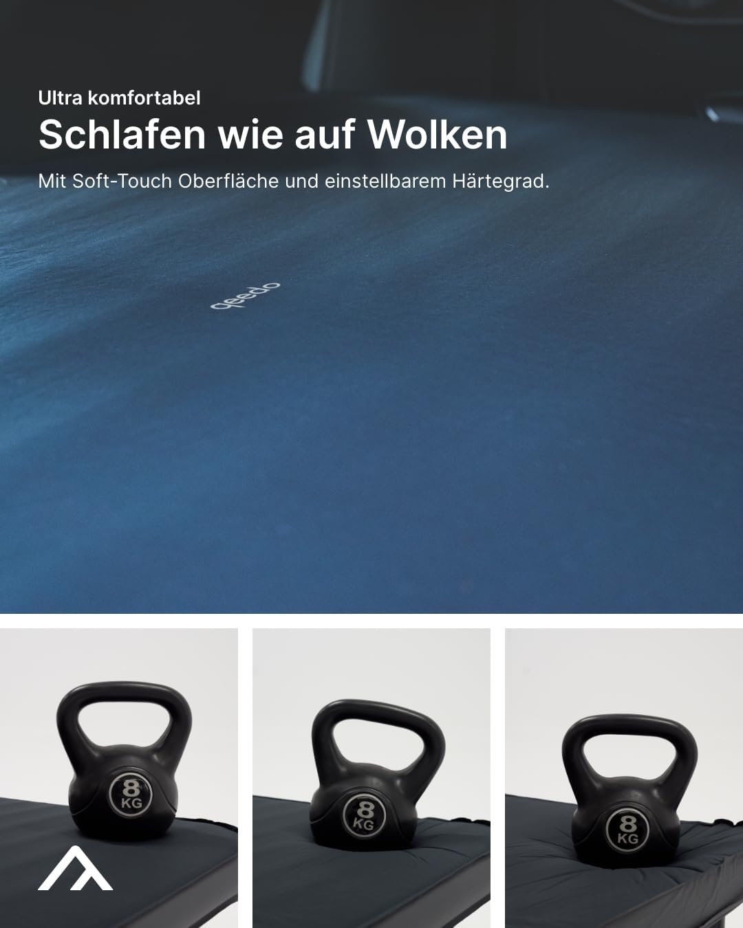 qeedo Cloudmat - Selbstaufblasende Premium Luftmatratze - weiche, Bequeme Isomatte mit Soft Touch Ob