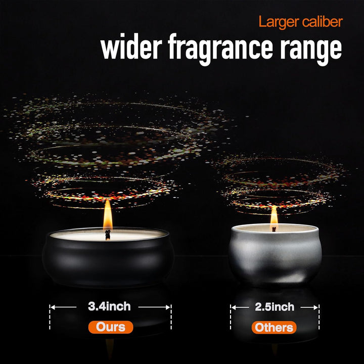 24er Set Schwarz Kerzengläser mit Deckel, 120 ml Weitmundige Leere Gläser für Handgemachte Kerzen, i