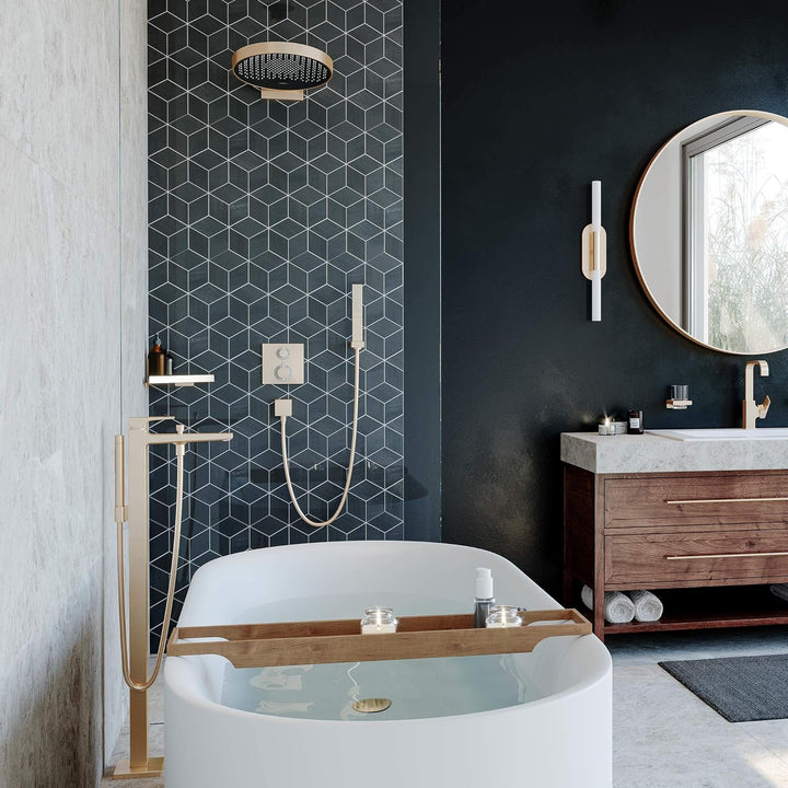 hansgrohe bodenstehende Wannenarmatur, für 2 Funktionen, Brushed Bronze, Brushed Bronze