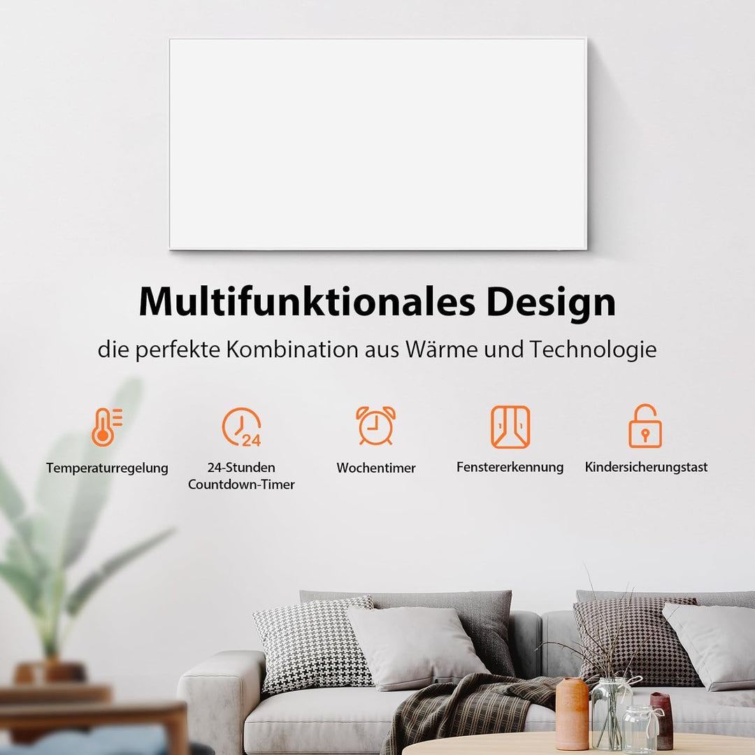 Infrarotheizung WiFi-Steuerung 1000 W – Bodenstehend, an der Wand montiert, Infrarot-Heizung energie