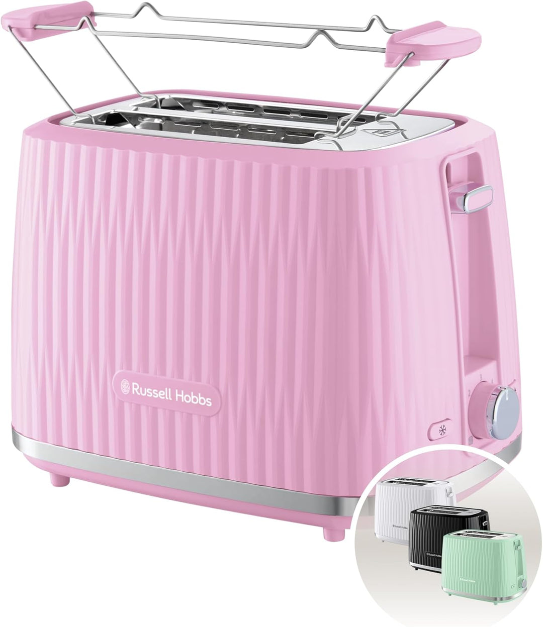 Russell Hobbs Toaster [für 2 Scheiben] Eden (6 Bräunungsstufen, Hebefunktion, Auftau-, Aufwärm- & St
