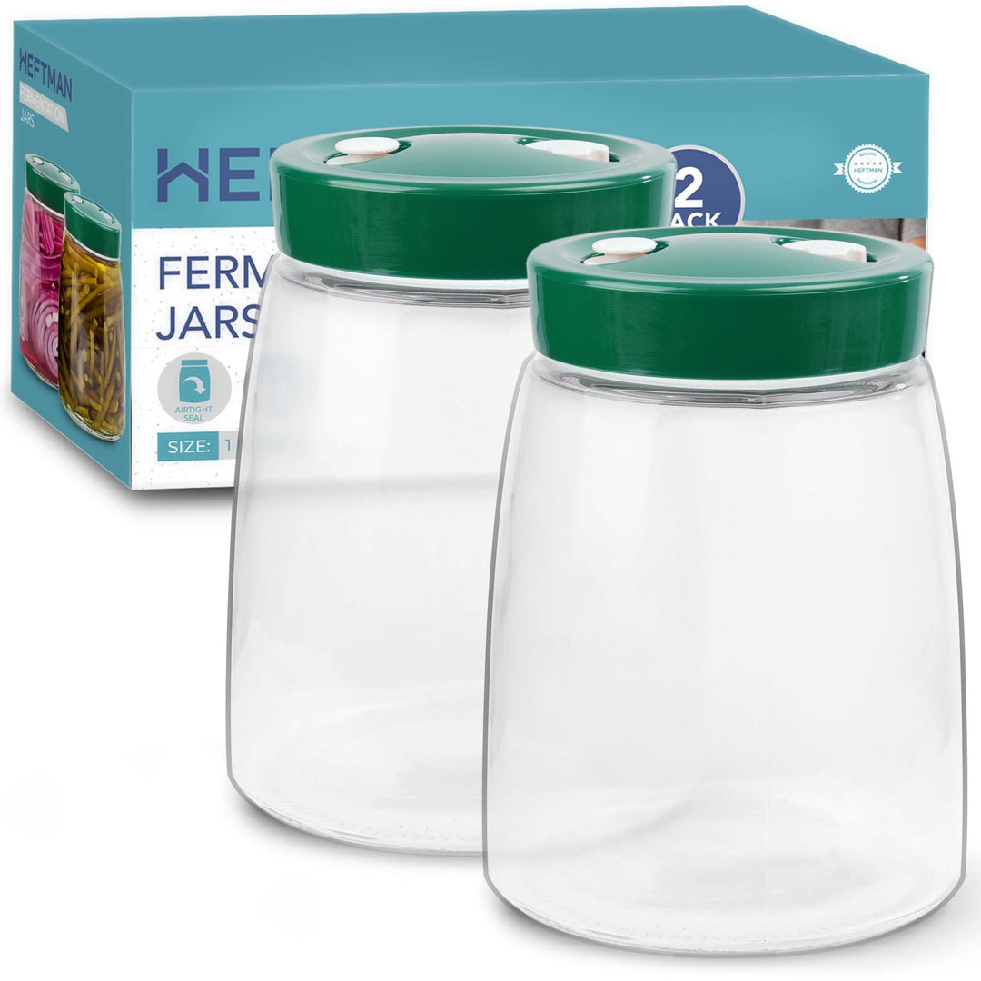 Gärglas mit Entlüftungsventil mit 1-Wege-Entlüftung - 1.4L 2er-Pack Lebensmittelecht Fermentierglas