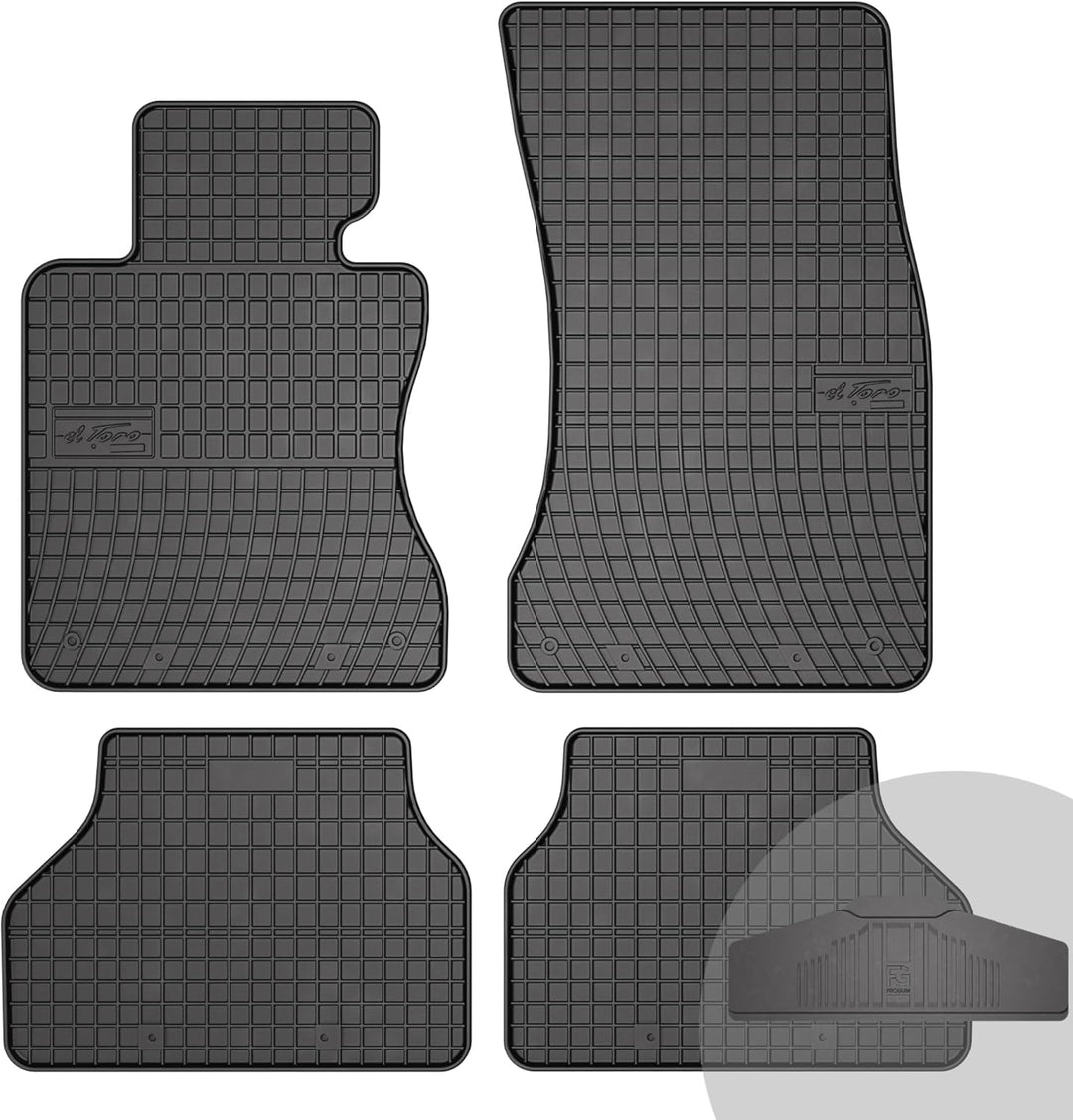 FROGUM EL Toro Gummimatten Ganzjähriges-Set von Autofussmatte Auto Fussmatten für BMW 5er E60 2003-2