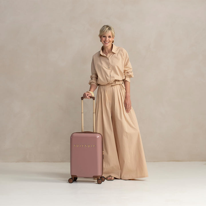 SUITSUIT Fab Seventies – Handgepäck-Koffer – TSA-Schloss – 4 Rollen – 33L – 55 cm – Pink, S