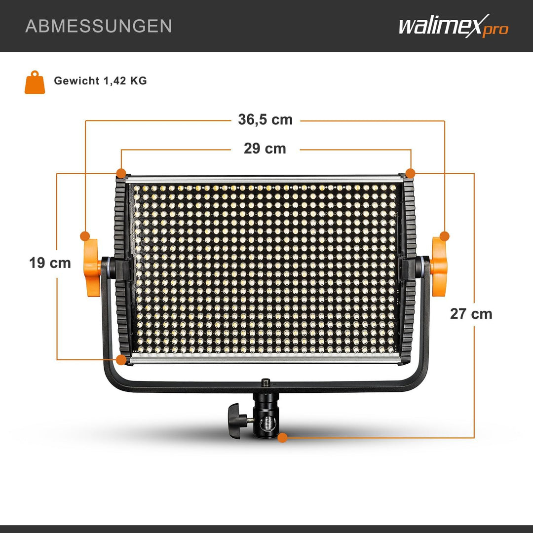 Walimex pro Niova 900 Plus Daylight – LED Videoleuchte Dauerlicht Flächenleuchte, 54 Watt, 900 LED,