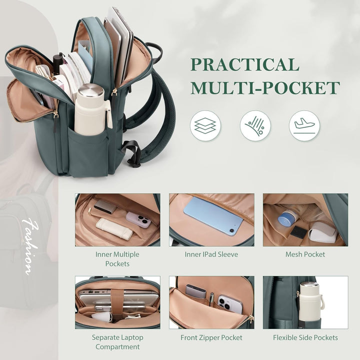 Rucksack Damen für Schule, Laptop Rucksack 16 Zoll, Gross Schultasche Arbeitstasche Lehrertasche Bac