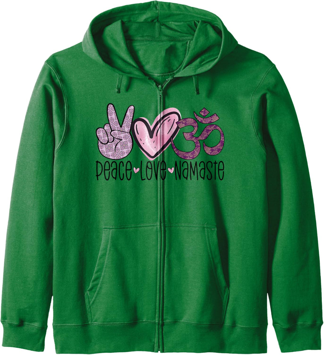 Peace Love Namaste Om Zeichen Lustiges Hippie Yogi Yoga Kapuzenjacke