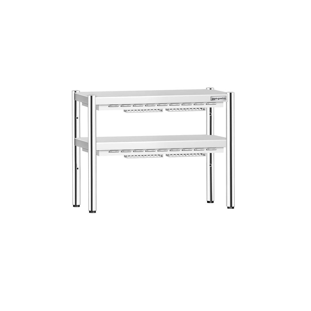 GGM Gastro Wärmebrücke 800x370mm mit 2 Etagen und 1400W | hocheffiziente Infrarottechnik, platzspare