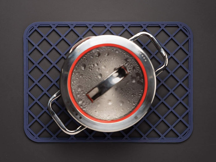 Trebonn - Trilogy Chop Drain & Rest, Küchenset aus Bambus-Schneidebrett 34 x 24 cm, Abtropfgestell u