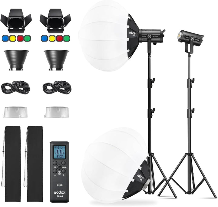 GODOX SL150III LED VideoLeuchte Zwillingsleuchten Set Videolicht mit Original Fernbedienung und Bowe