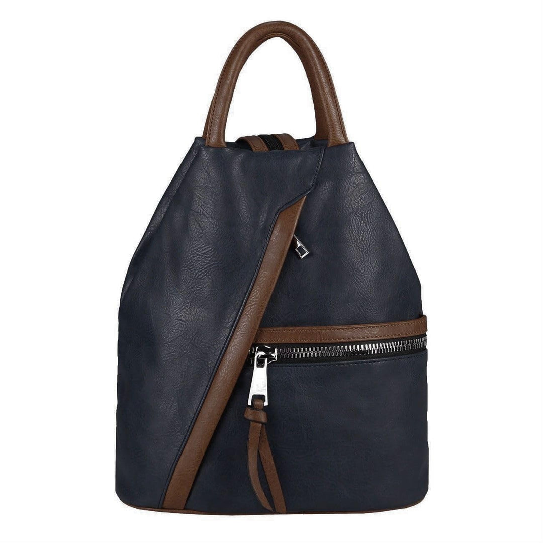 ITALYSHOP24.COM OBC Damen Rucksack Tasche Schultertasche Leder Optik Daypack Backpack Handtasche Tag