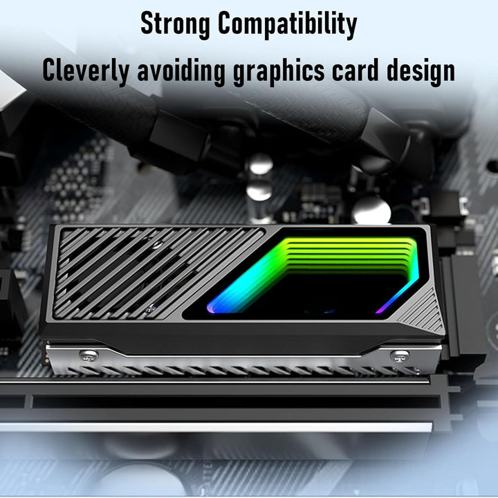 Heatsink-Kühler für M.2 2280 SSD/PC/PS5, RGB Sync Kühler Kühlkörper | Aluminium SSD NVMe Kühlkörper