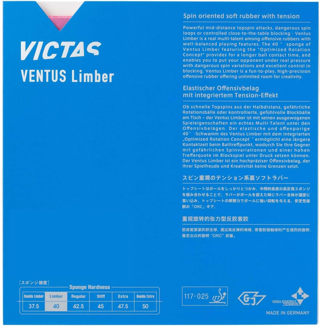 VICTAS Belag Ventus Limber pink 2,3 mm, pink 2,3 mm