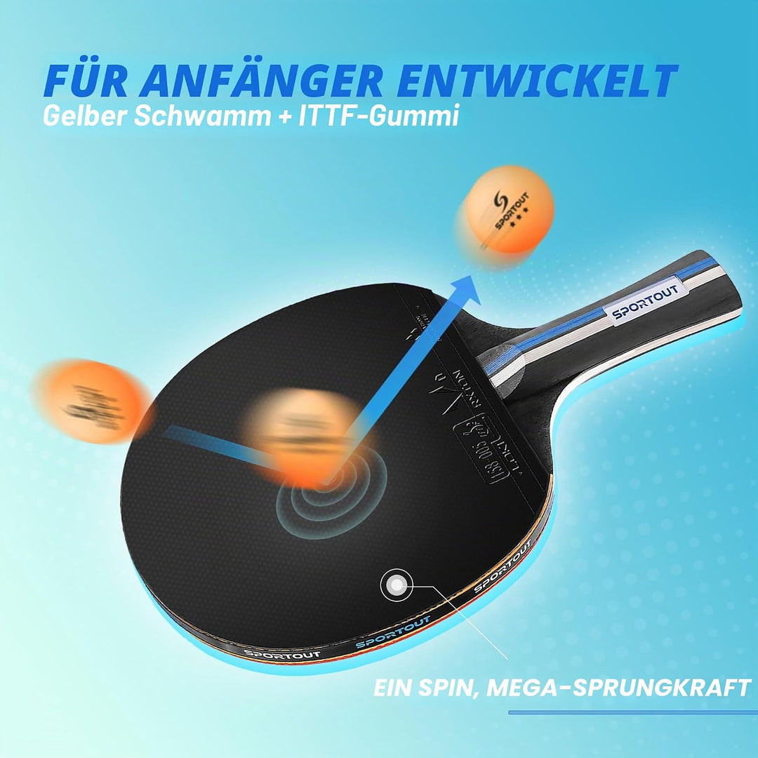 Tischtennisschläger,Hochleistungs-Tischtennis Set | Premium Tischtennisschlaeger, 3-Sterne-Tischtenn