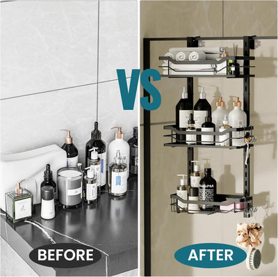 TAILI Saugnapf Hängende Duschablage Zum Hängen mit Rasierständer & Seifenhalter, Shower Shelf Mit 4