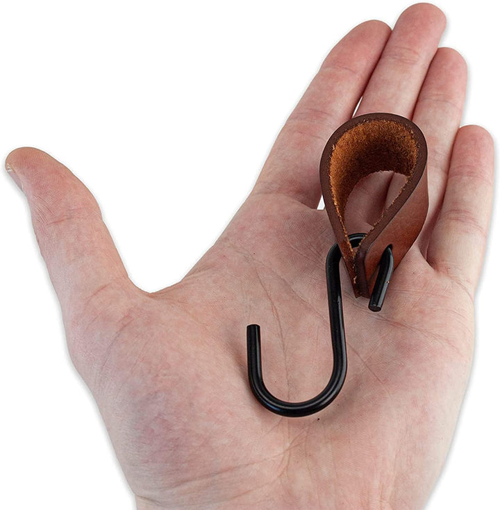Brute Strength - S Haken Mit Lederschlaufe - Cognac - 24X - 12,5 x 2,5 cm - Kleiderhaken Garderobenh