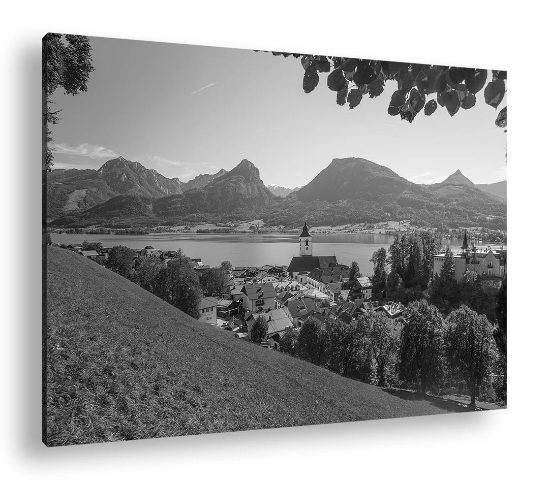 deyoli idyllisches Plätzchen in Österreich Format: 80x60 als Leinwand, Effekt: Schwarz&Weiss, Motiv