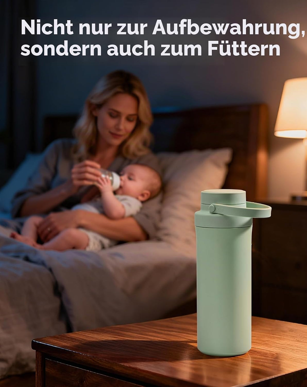 Xaproo Verbesserte 650ml Muttermilch-Kühlflasche, Tragbarer Muttermilchkühler für draussen mit 360°