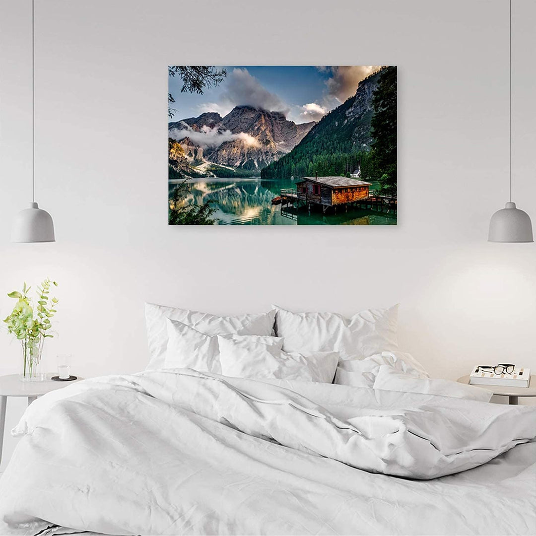 Wanddeko Landschaft Kunst modern Bilder See mehrfarbig 100x70 cm
