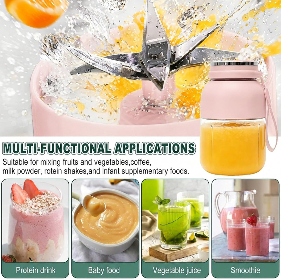 Tragbarer Mixer, 1200 ml Fresh Juice Mixer Flasche, Smoothie Maker to Go, Blender Bottle mit Auslauf