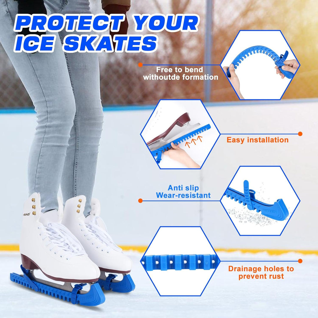 BOOSTEADY Schlittschuhschutz Verstellbarer Spatenschutz Kufenschoner für Eishockeyschlittschuhe Schl