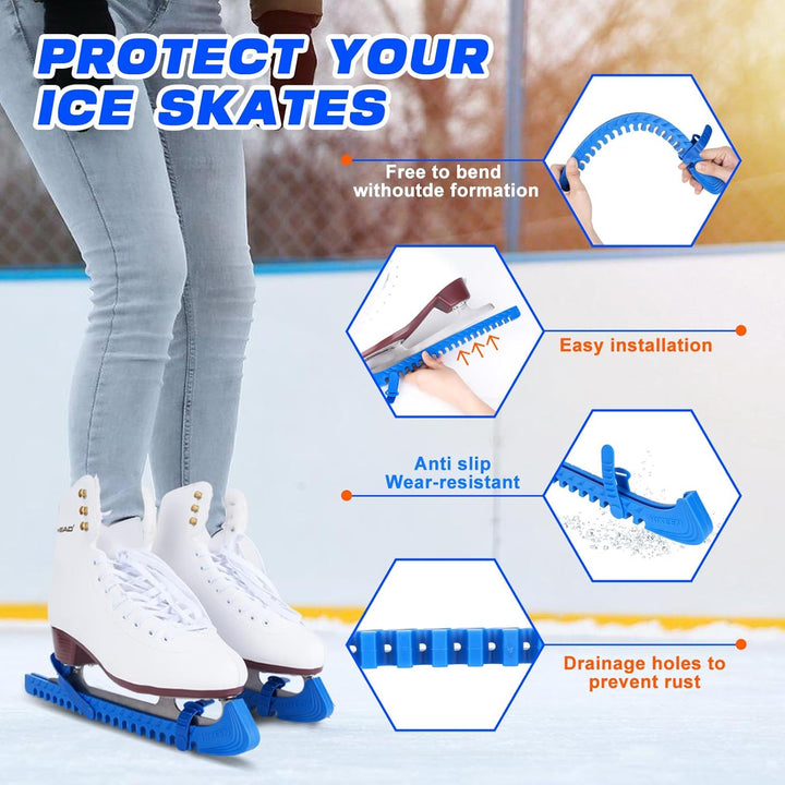 BOOSTEADY Schlittschuhschutz Verstellbarer Spatenschutz Kufenschoner für Eishockeyschlittschuhe Schl