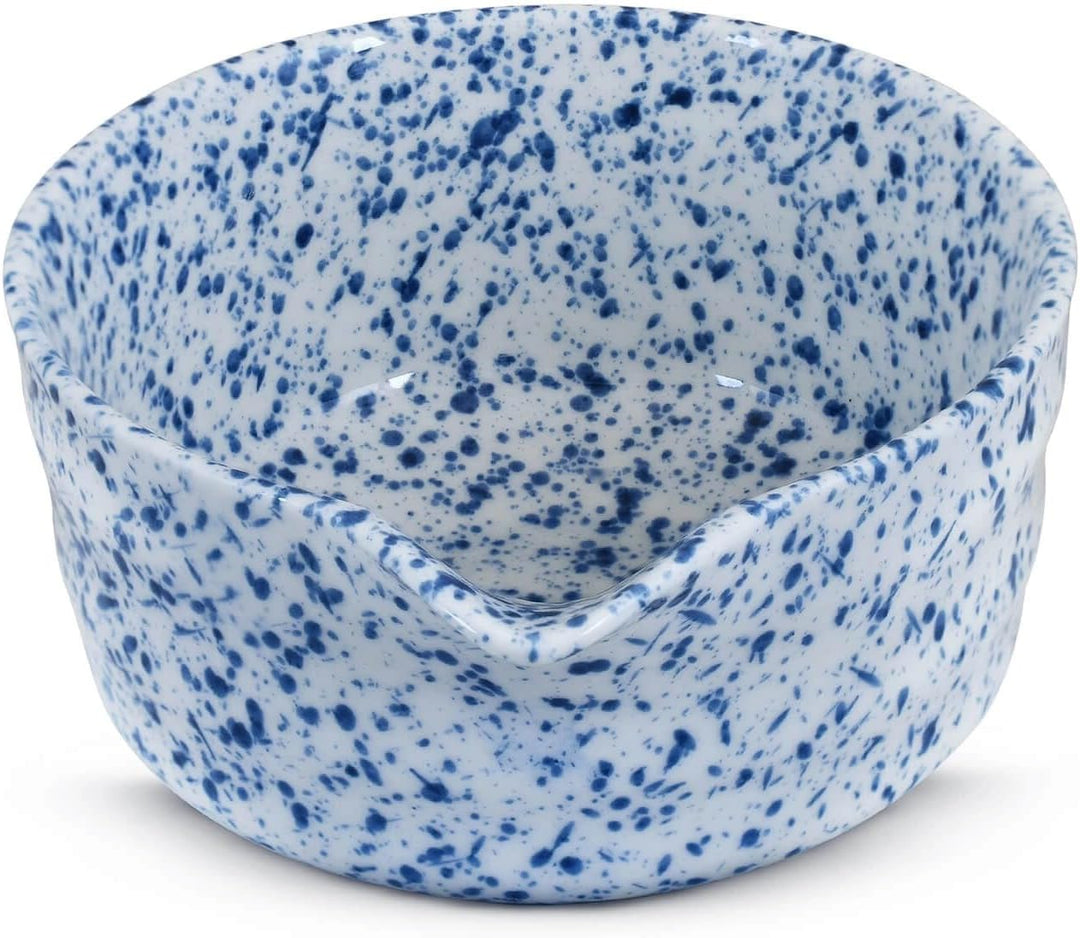 Mizore Matcha-Teezeremonie-Set – Weisse und blaue Matcha-Schale aus Keramik und Besenhalter