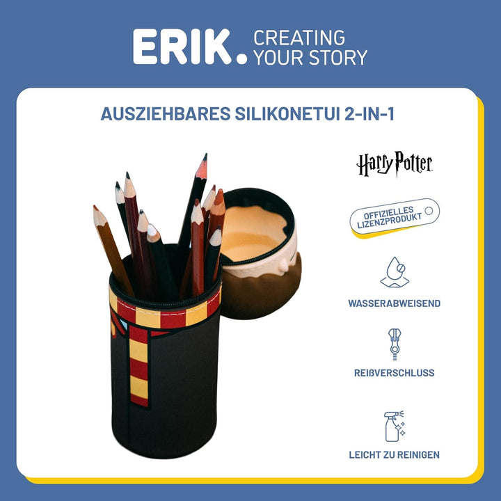 Grupo Erik Harry Potter Federmäppchen Mäppchen Merch | Federmappe Stift Etui Schule 1 Fach 6,5 x 17