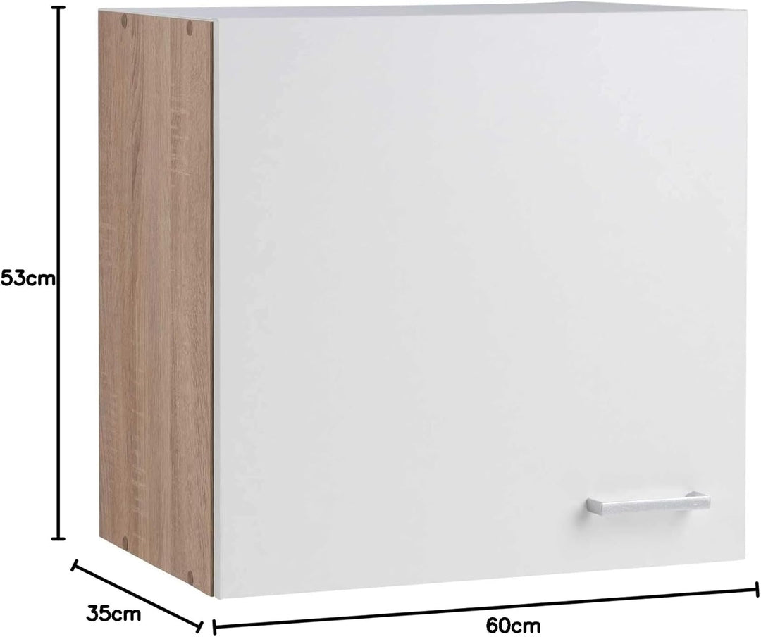 Möbel Jack Küchenschrank Hängeschrank Oberschrank SOLERO 14 | Eiche Sonoma | Weiss | 1 Tür
