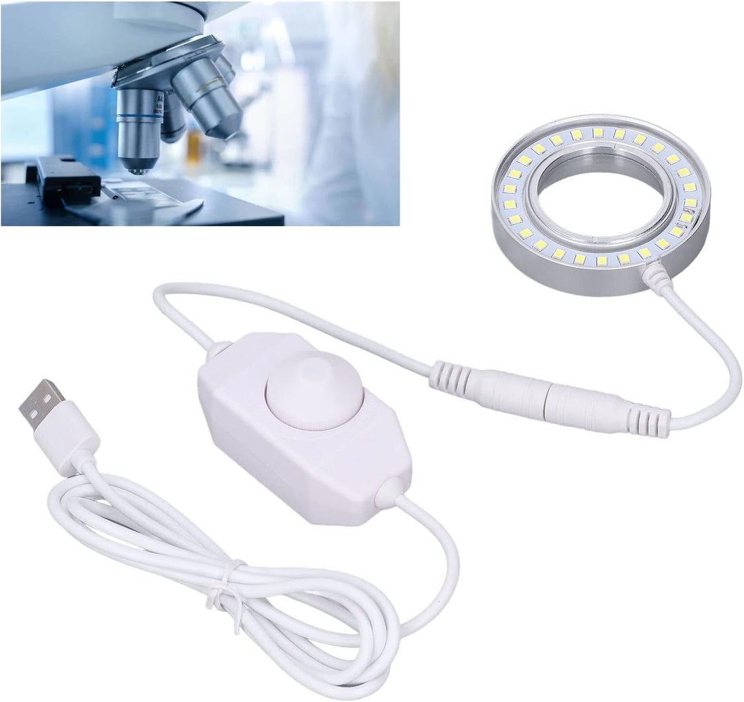 LED-Ringlicht-Illuminator für Stereomikroskope, Spiralschnalle, Einstellbare Helligkeit, LED-Mikrosk