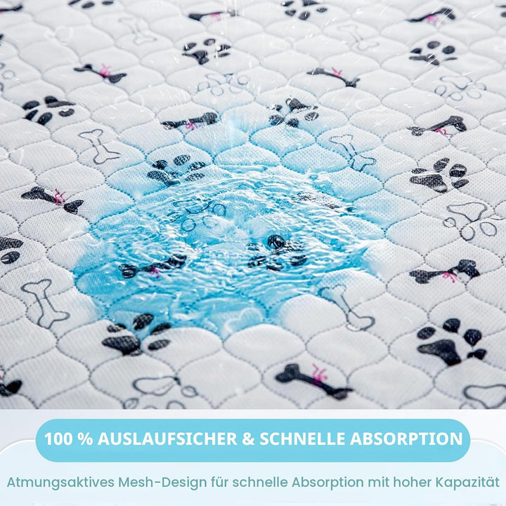 Welpenunterlagen Waschbar, 2er Set Trainingspads für Hunde, 120 x 90 cm PIPI Matten für Hunde Puppy