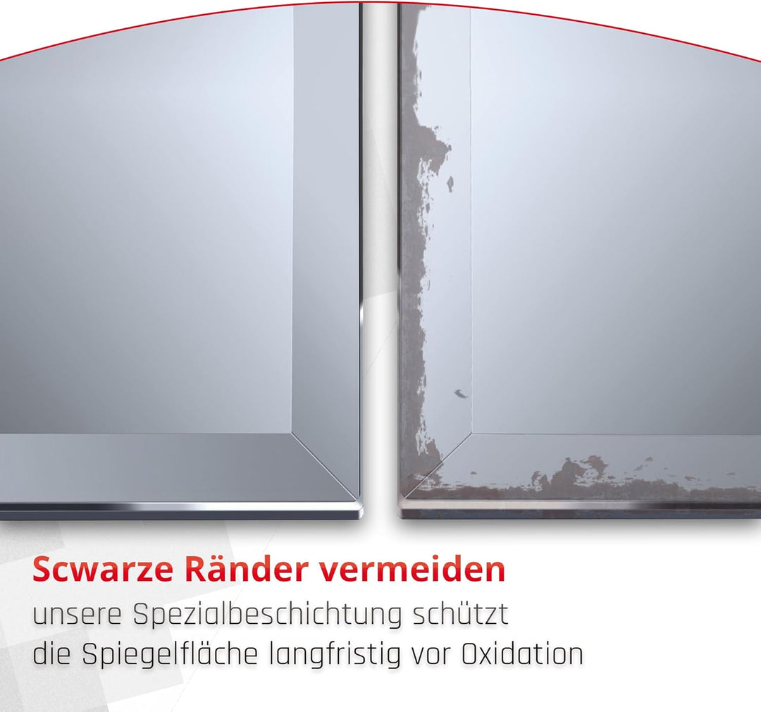 bijon Badezimmer-Spiegel ohne Rahmen mit Facette, Bad-Spiegel mit Befestigungsset, 90° drehbar, 40x8