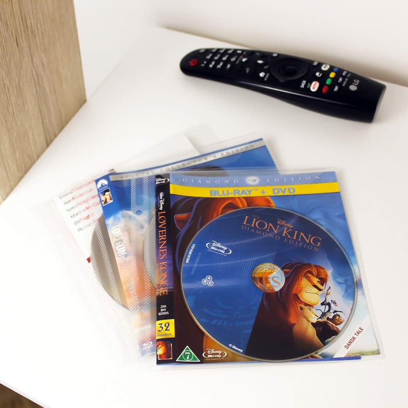 3L Blu-Ray Hüllen mit Ringbuch-Löcher zur Blu Ray Aufbewahrung - 50 Stück - Hülle zum Abheften in ei