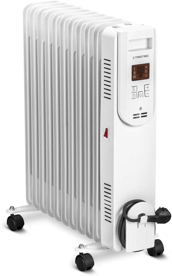 TROTEC Ölradiator TRH 26 E – Heizleistung 1000 W / 1500 W / 2500 W – Heizradiator elektrisch, 11 Rip