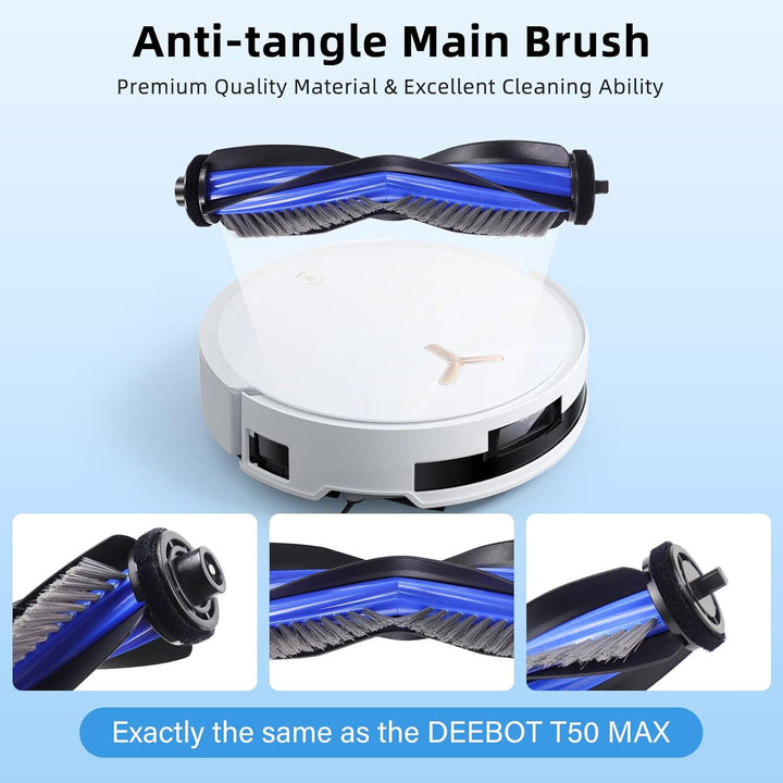 T50 Max Zubehör Ersatz Kompatibel für ECOVACS DEEBOT T50 Max Pro Omni Saugroboter, 1 Hauptbürste, 4