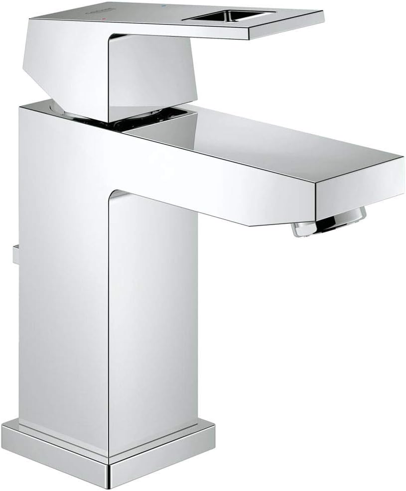 GROHE Eurocube - Einhand-Waschtischarmatur (S-Size, mit Zugstange, Einlochmontage),chrom, 23127000 S