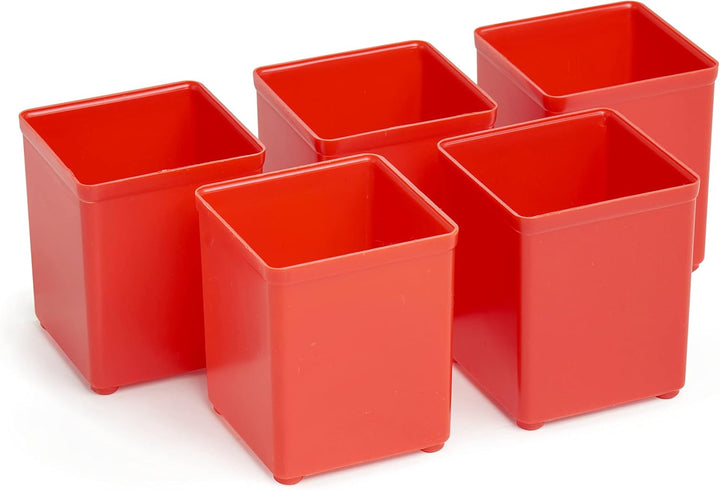 25er Set Einsatzboxen 63 mm A3 rot B52 x T52 x H63 geeignet als Bosch L-BOXX Einlage | Einsatzboxen