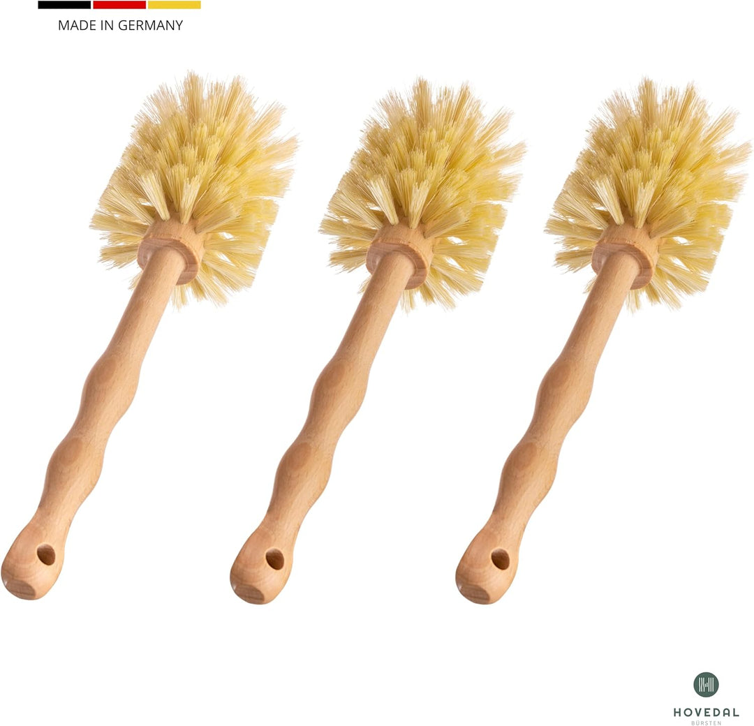 3er Set Spülbürste für Mixbehälter aus Holz mit Naturborsten/Made in Germany/Ideale Spülbürsten zum
