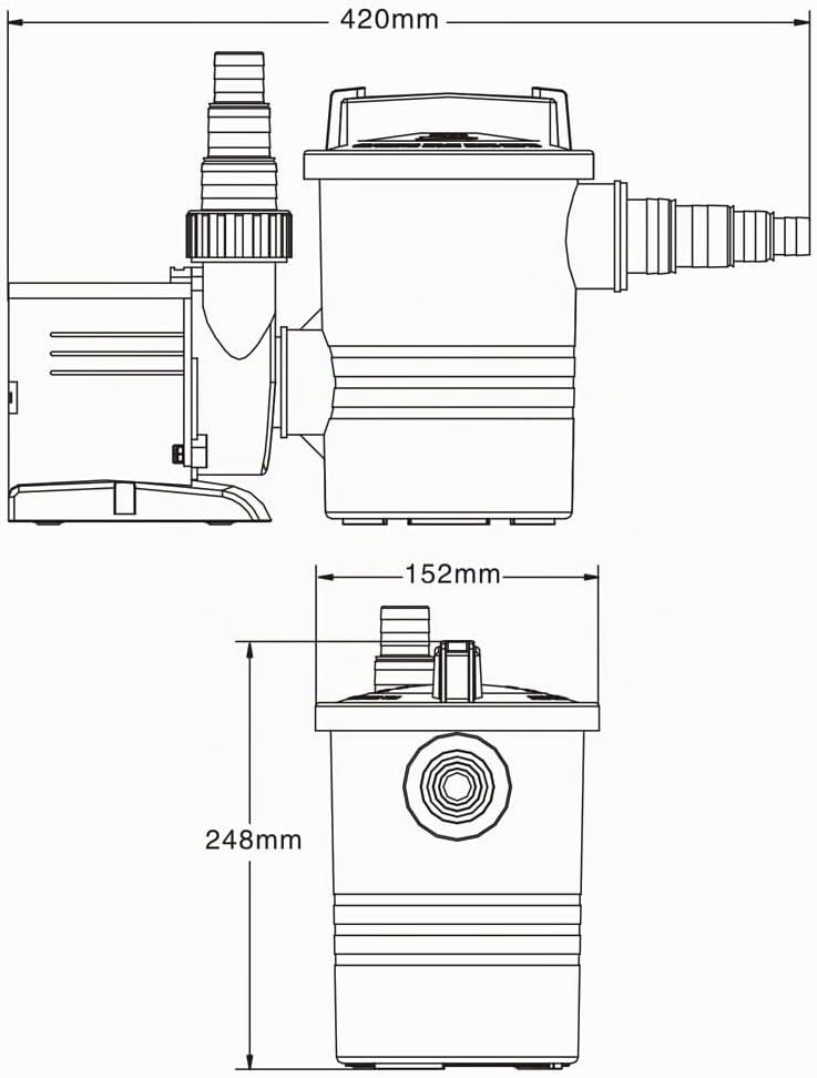 SunSun CPP-10000F Poolpumpe 7500l/h 80W Schwimmbadpumpe Filterpumpe Umwälzpumpe