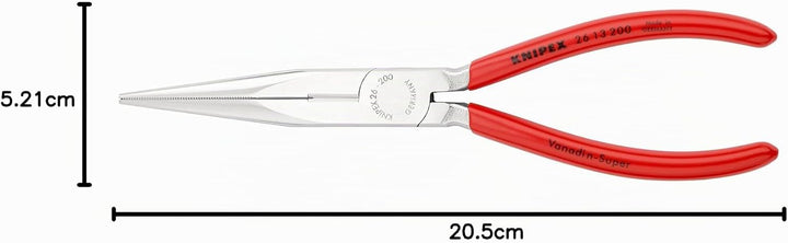 Knipex Flachrundzange mit Schneide (Storchschnabelzange) verchromt, mit Kunststoff überzogen 200 mm