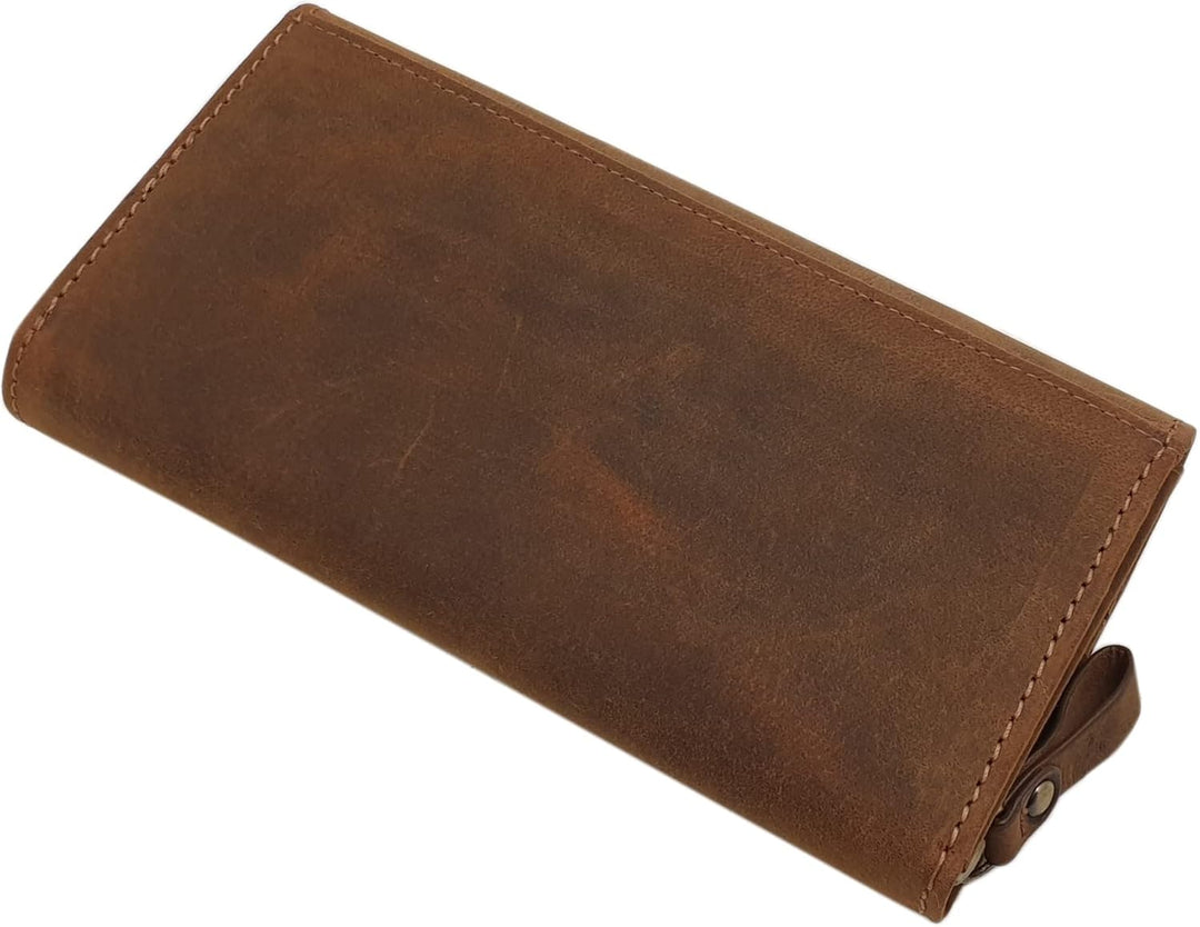 myledershop Grosse Büffel-Vollleder Damen Geldbörse/Geldbeutel/Portemonnaie/Geldtasche mit Colibri-M