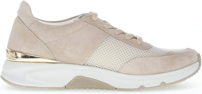 Gabor Damen Low-Top Sneaker, Frauen Halbschuhe,Wechselfussbett 41 EU Beige Oasi, 41 EU Beige Oasi