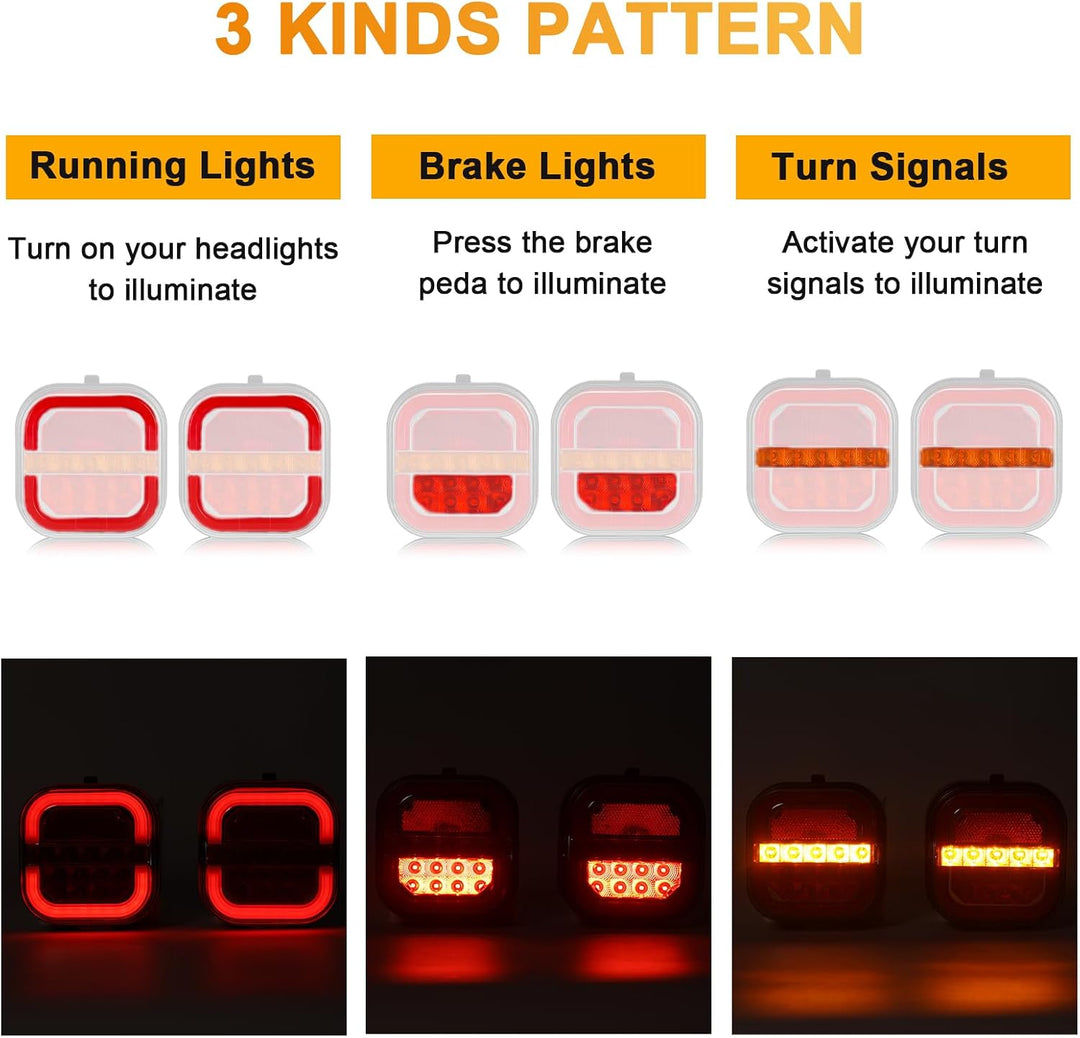 AOHEWEI Kabellose Beleuchtung LED Set Magnetische Anhänger Rücklichter Kabel frei 12V/24V LKW hinten