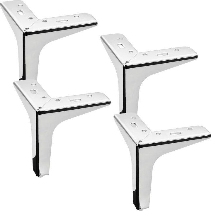 4er Set SOTECH Möbelfüsse VICTOR Höhe 130 mm Chrom poliert Vitrinenfüsse Winkelfüsse Sockelfüsse Sof