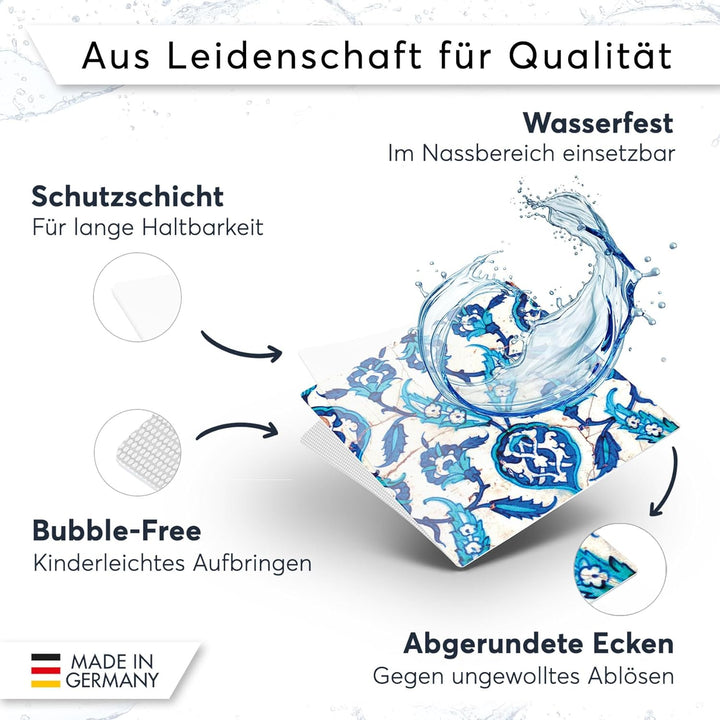 CREATISTO Klebefliesen Stickerfliesen Fliesenfolie - Hochwertige Aufkleber Sticker für Fliesen I Kle