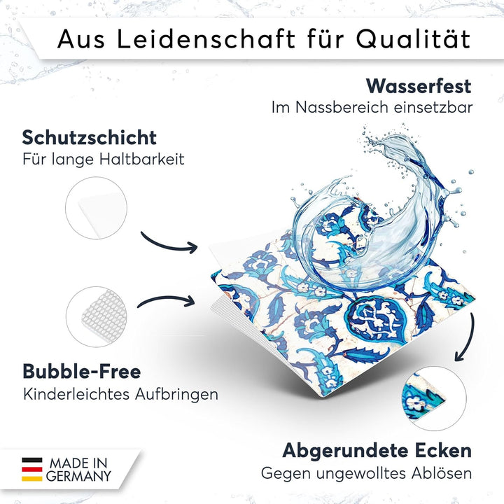 PVC Klebe-Fliesen für - [ Boden Fliesen ] - Aufkleber Folie Sticker für Boden-Fliesen - Küche oder B