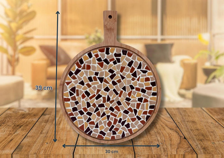 Little Creations mosaik Servierbrett Rund | DIY Bastelset Erwachsene | Gestalte deine eigene Servier