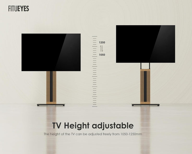 FITUEYES Design TV Ständer aus Buchenholz TV Stand für 32-65 Zoll Fernseher TV Standfuss drehbar höh